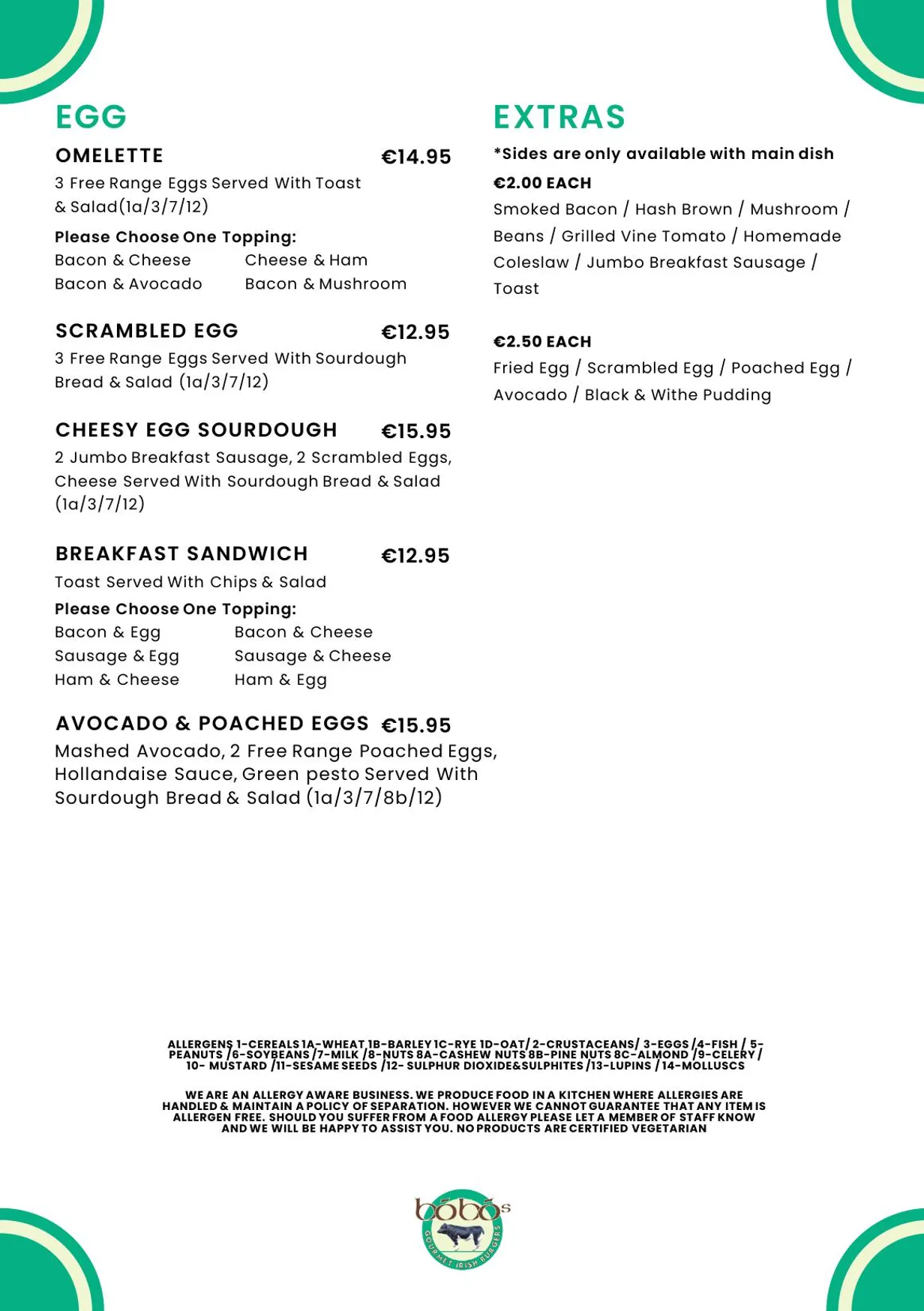 Bóbós menu, page 14