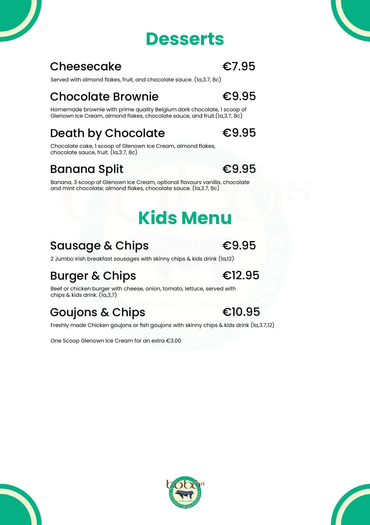 Bóbós menu, page 10