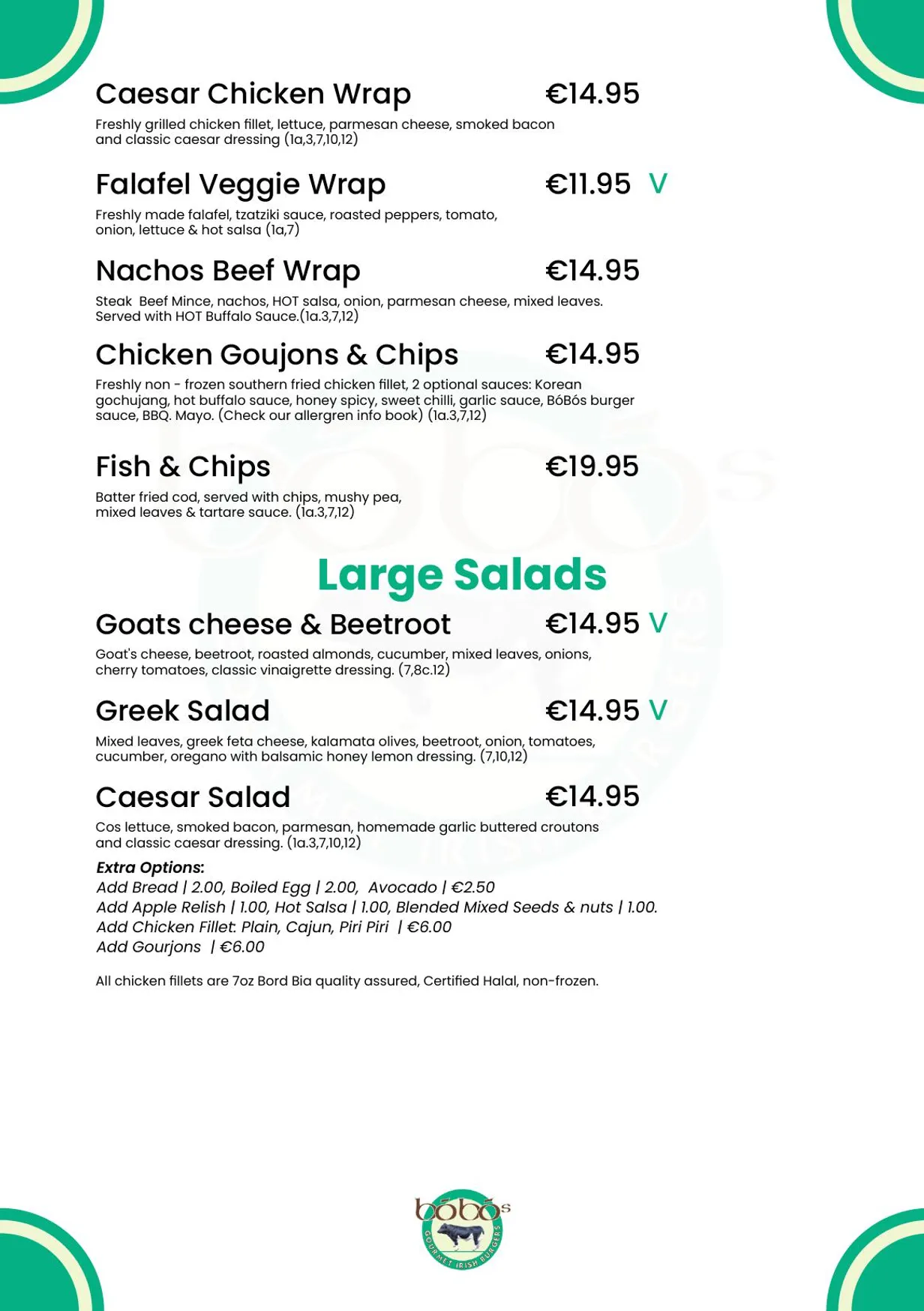 Bóbós menu, page 8