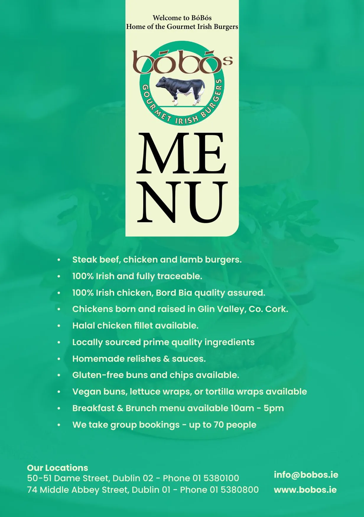 Bóbós menu, page 1