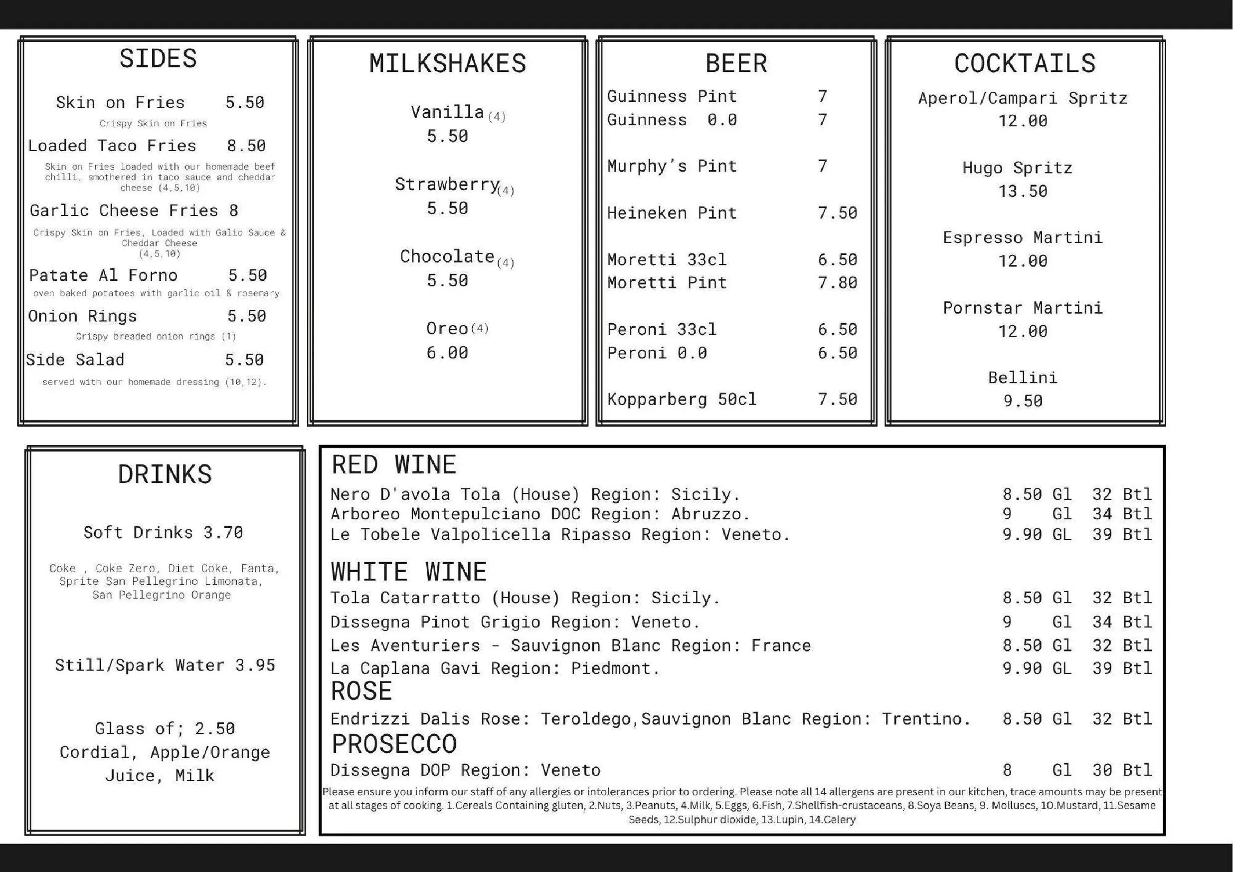 Impasto 48 menu, page 2