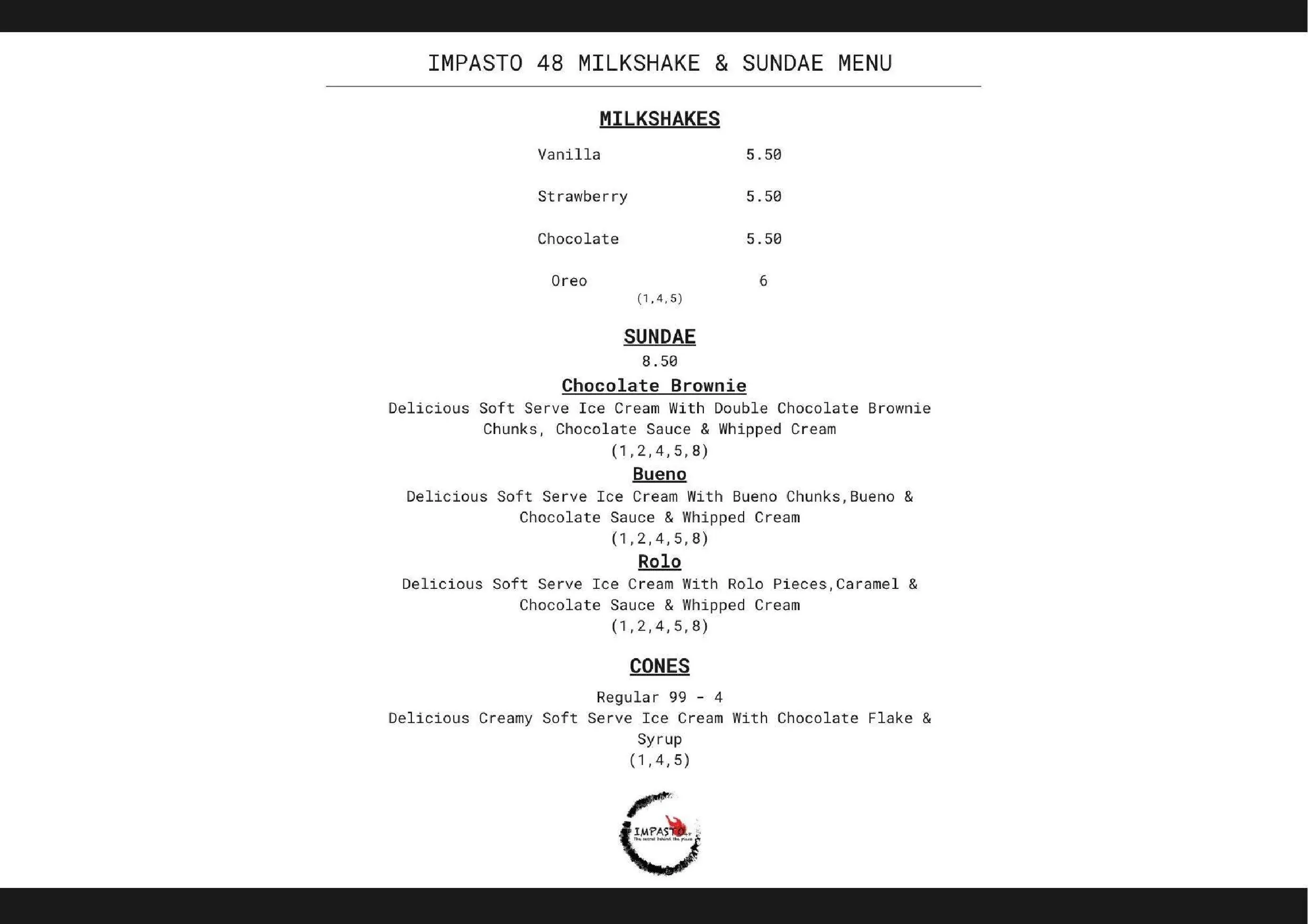 Impasto 48 menu, page 3