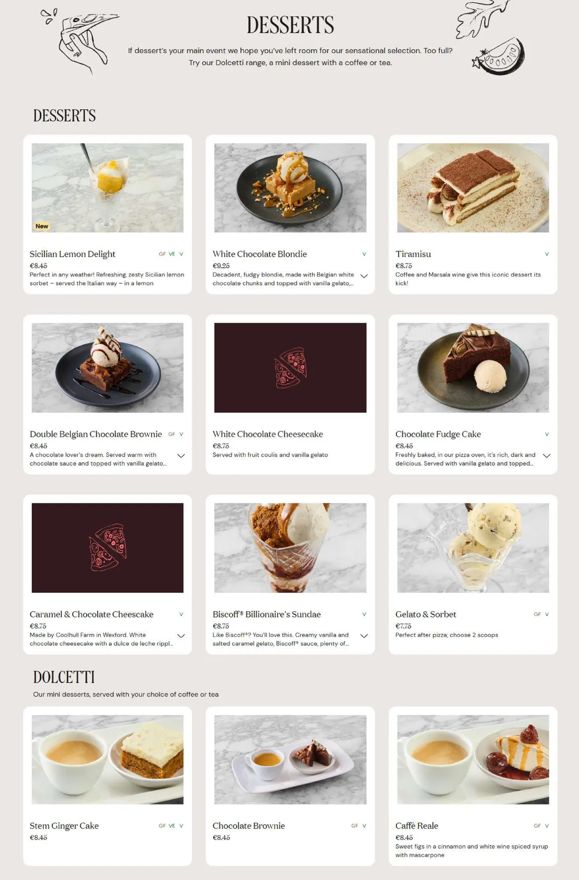 Milano menu, page 7