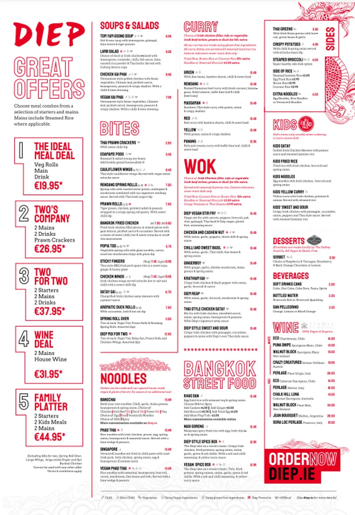 Diep menu, page 1