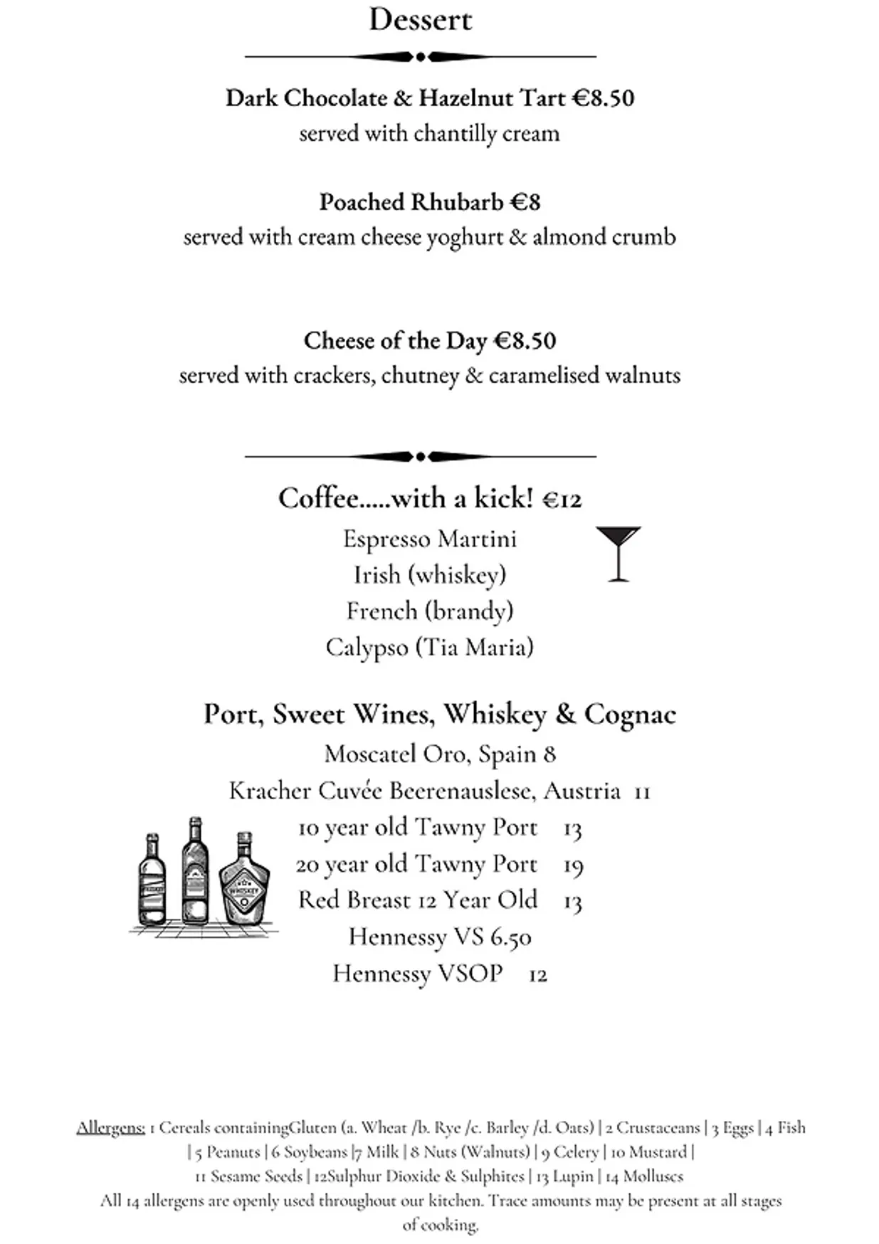 Brookwood menu, page 2