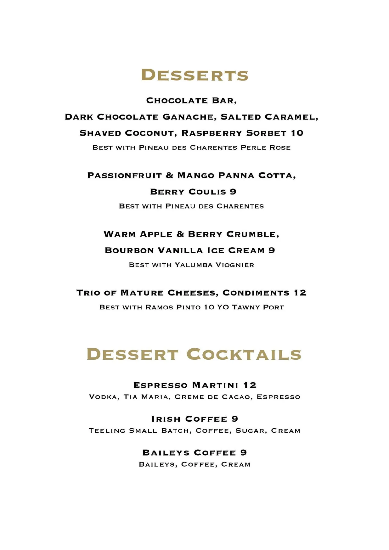 Bloom Brasserie menu, page 2