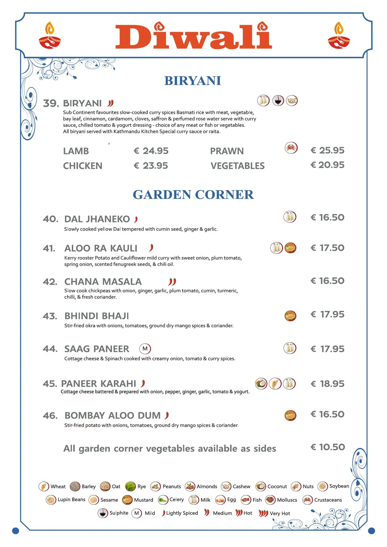 Diwali Camden Street menu, page 7