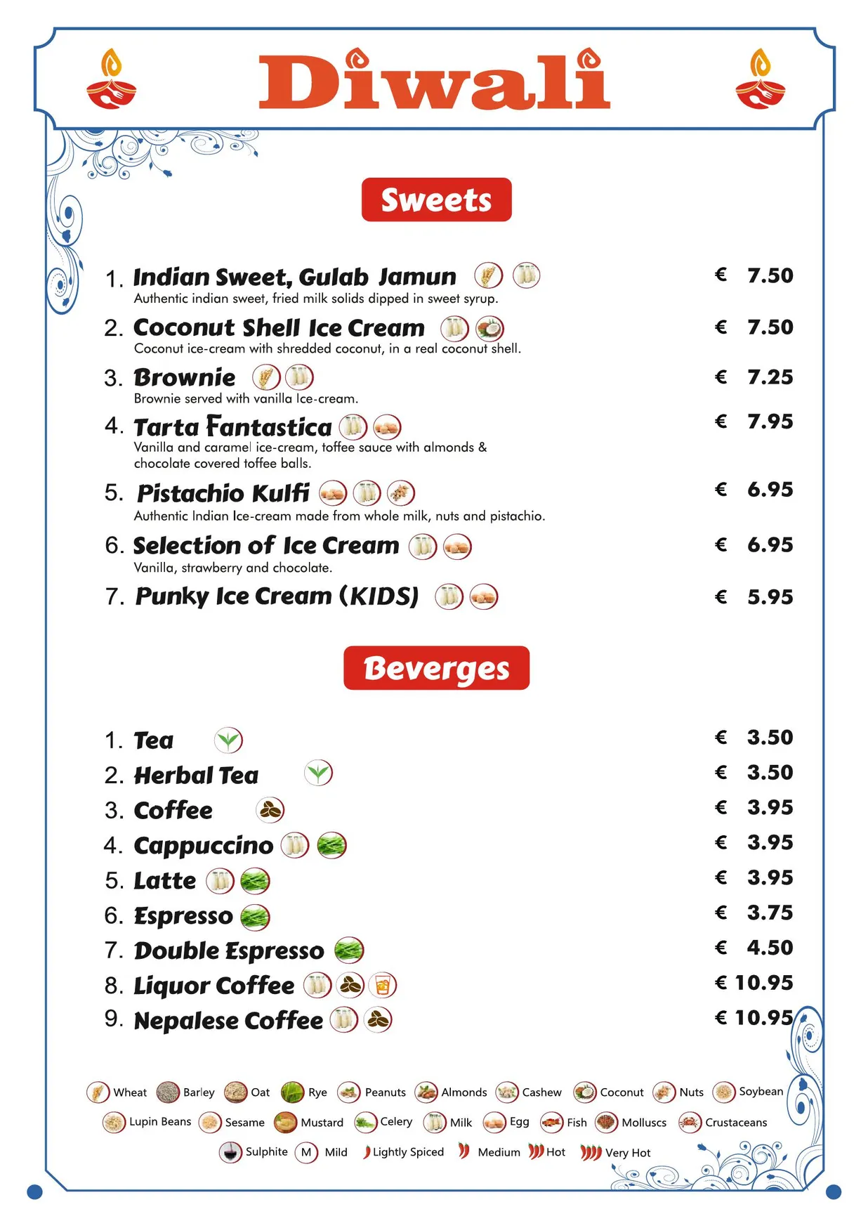 Diwali Camden Street menu, page 10