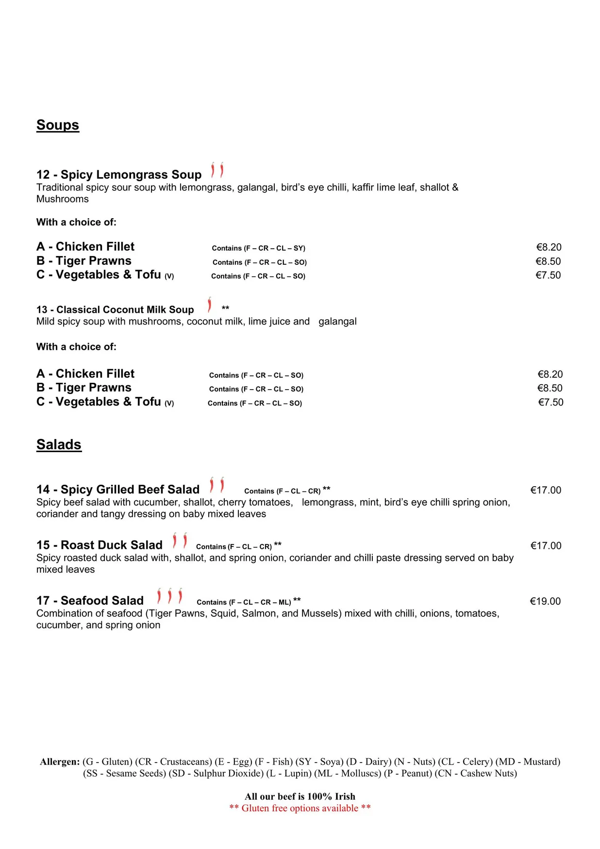 Chilli Banana menu, page 2