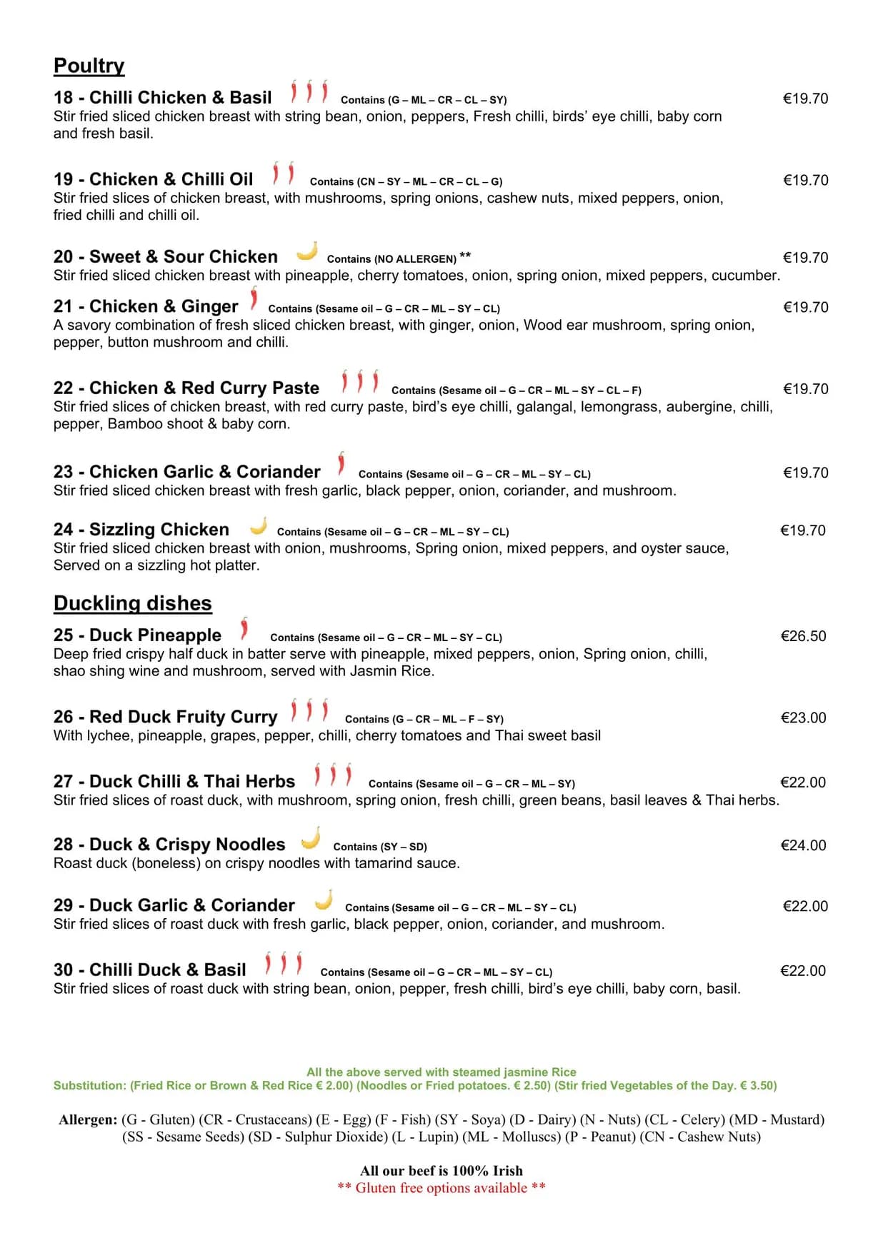 Chilli Banana menu, page 3