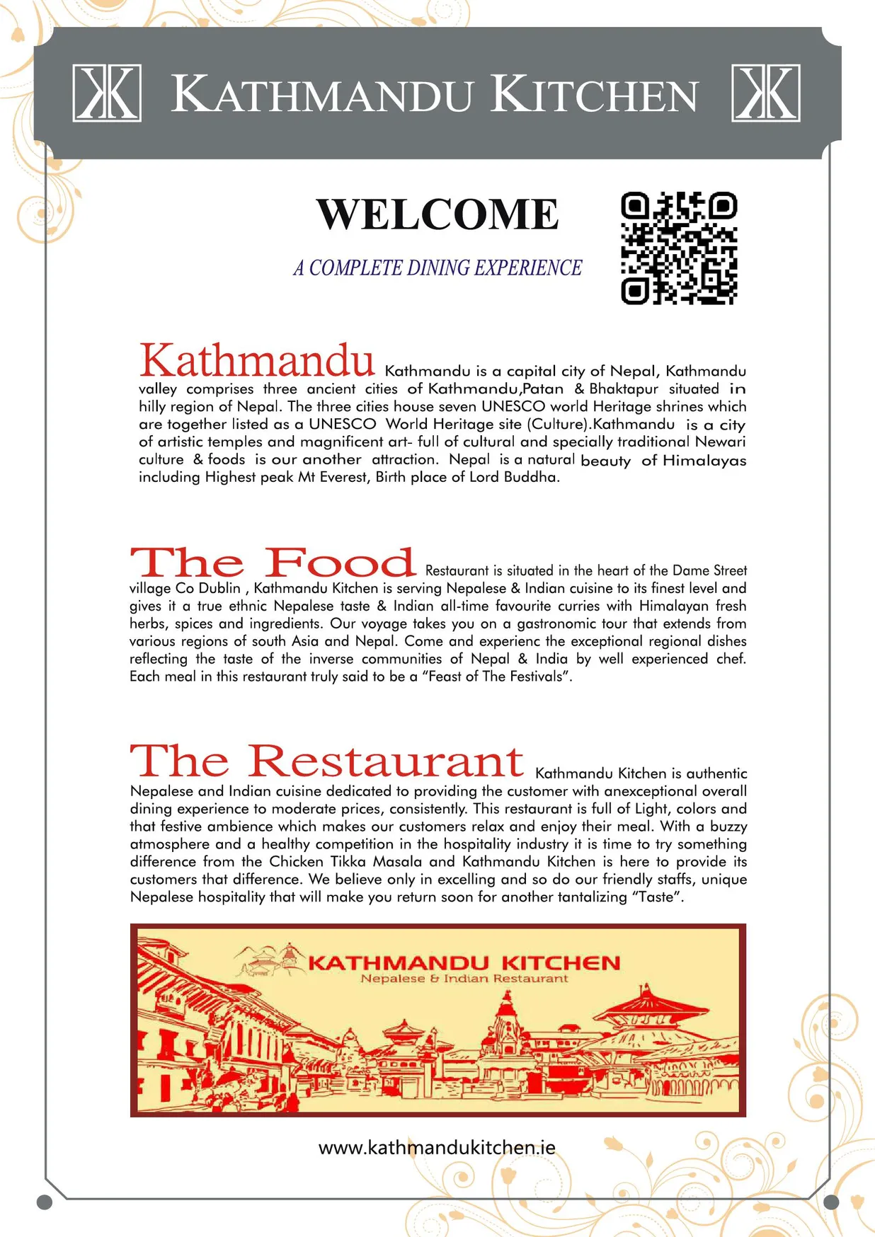 Kathmandu Kitchen menu, page 1