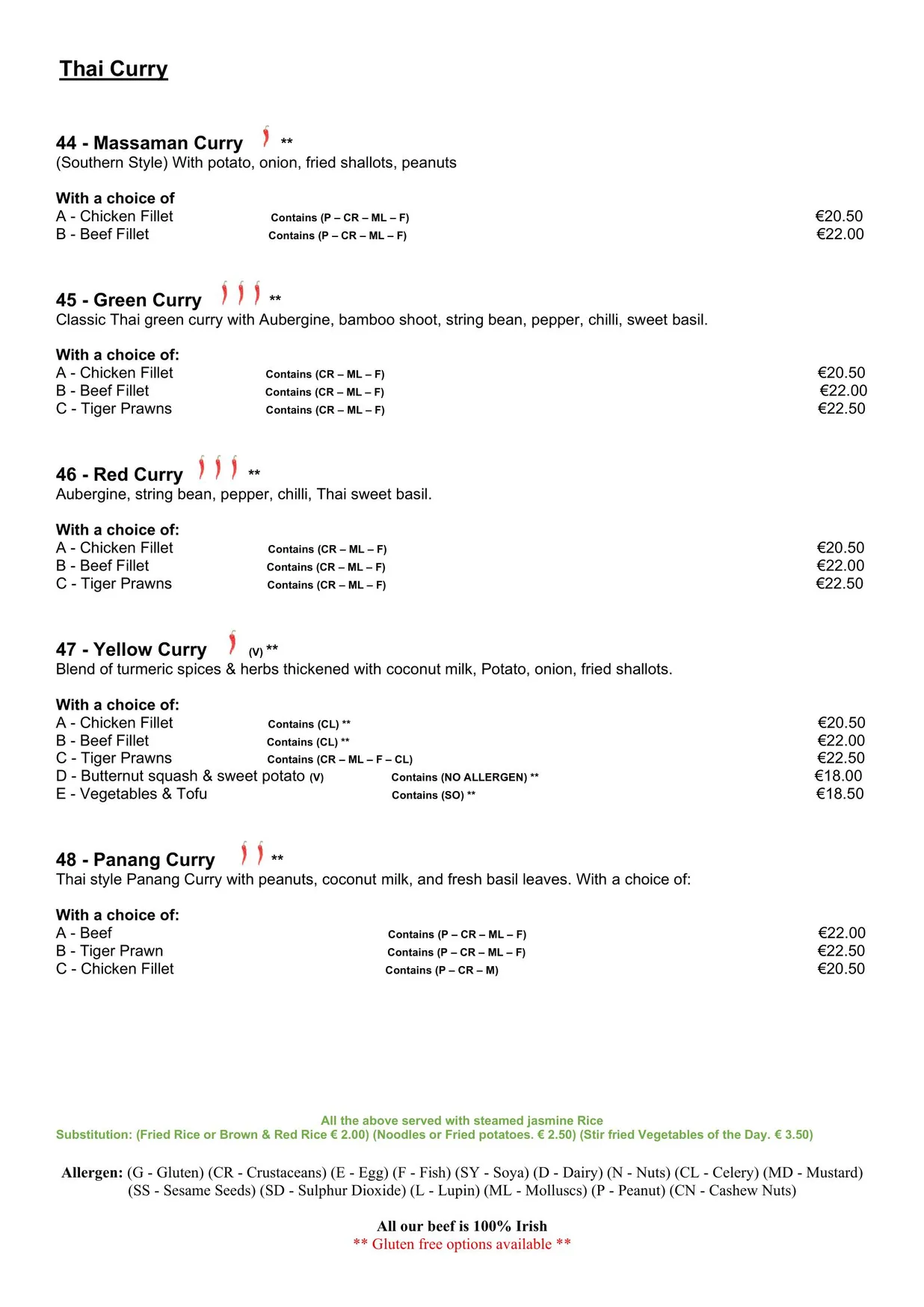 Chilli Banana menu, page 5