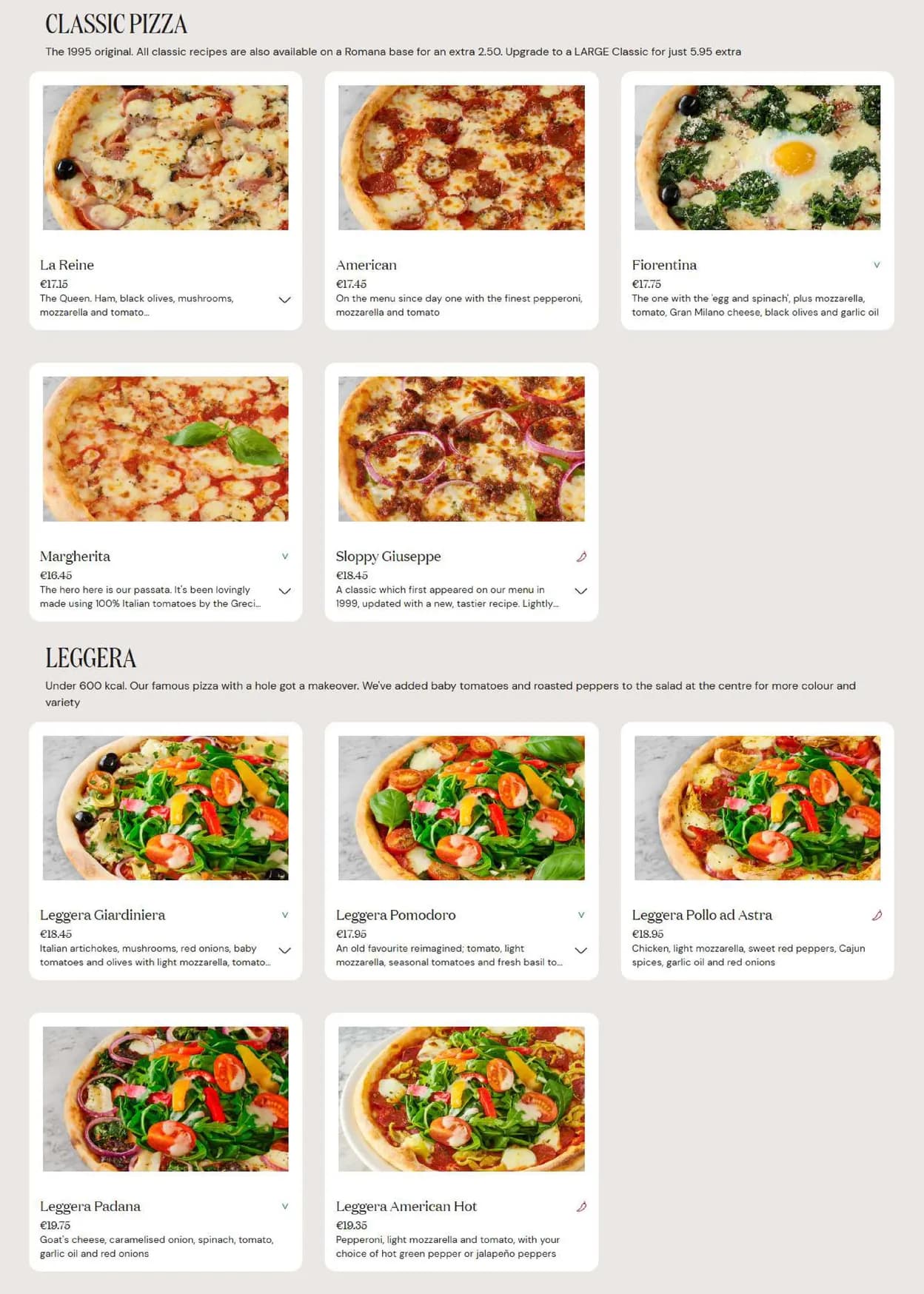 Milano menu, page 5