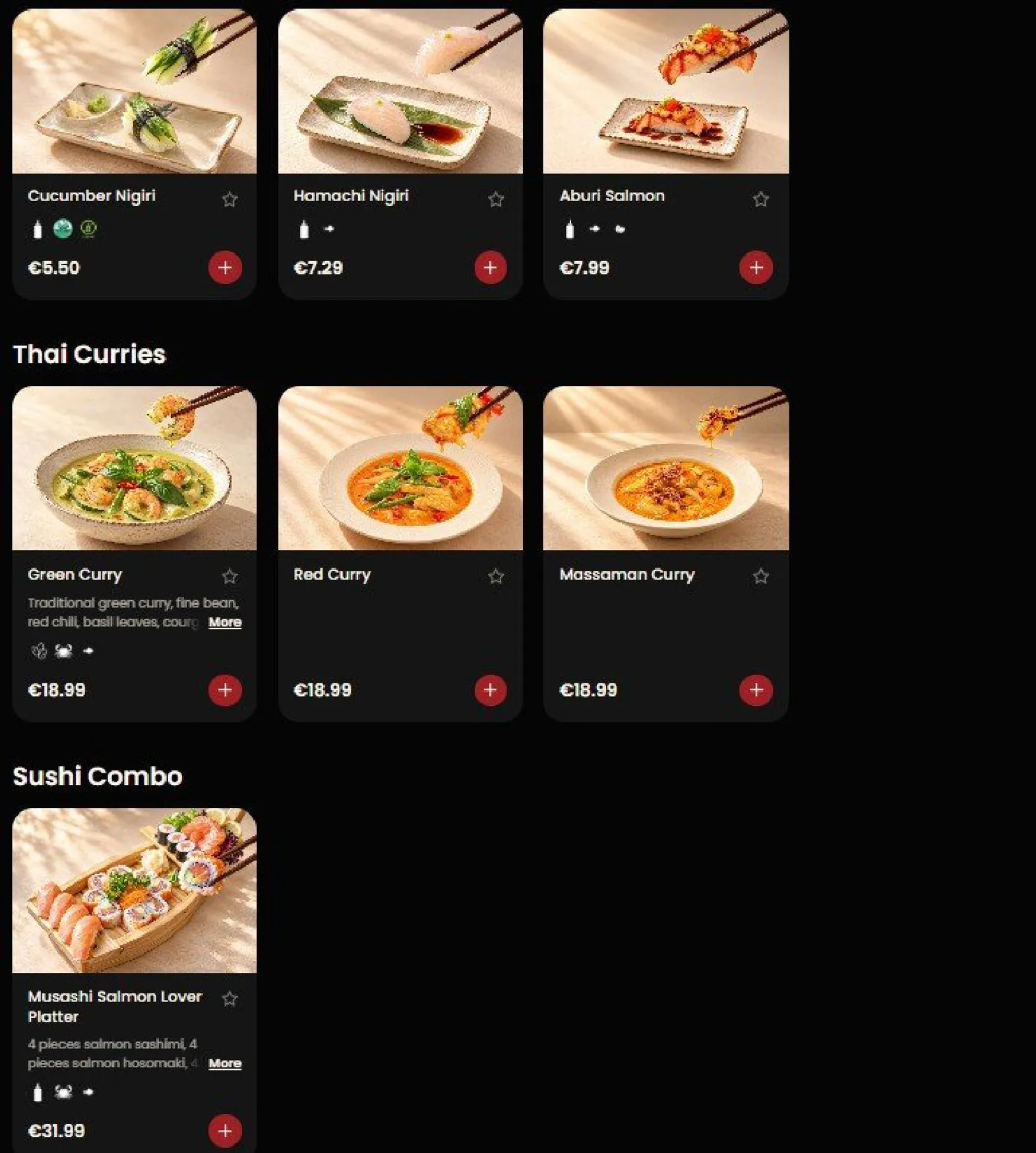 Musashi menu, page 7