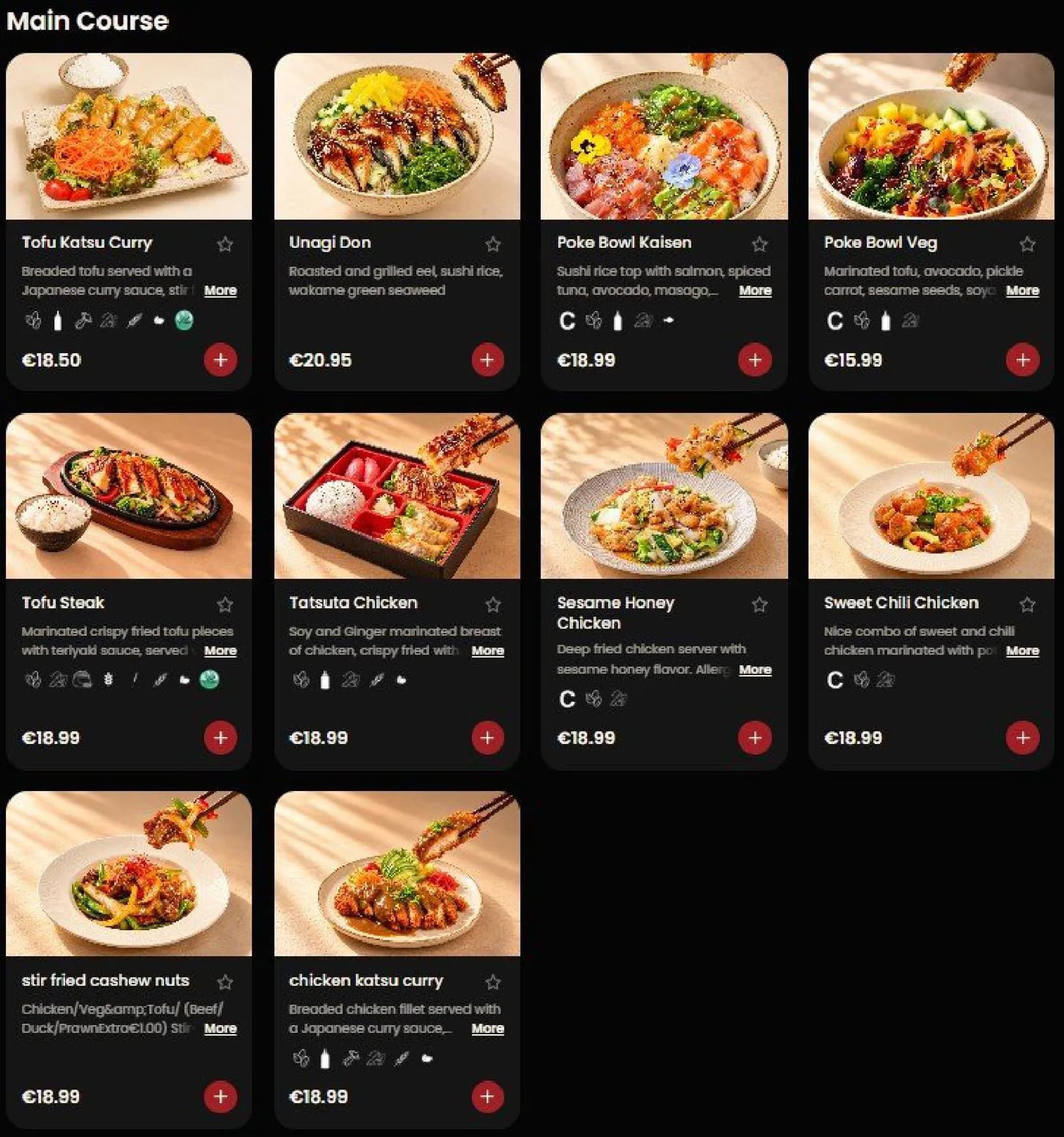 Musashi menu, page 9