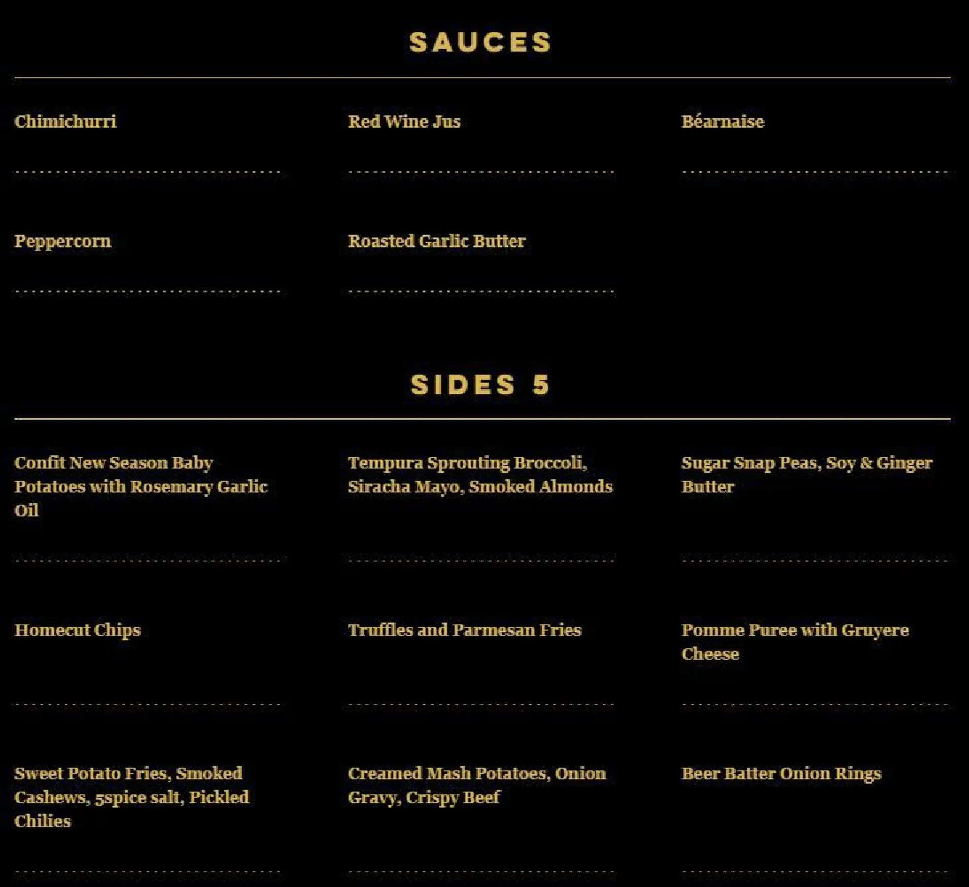Ribeye Steakhouse Malahide menu, page 3