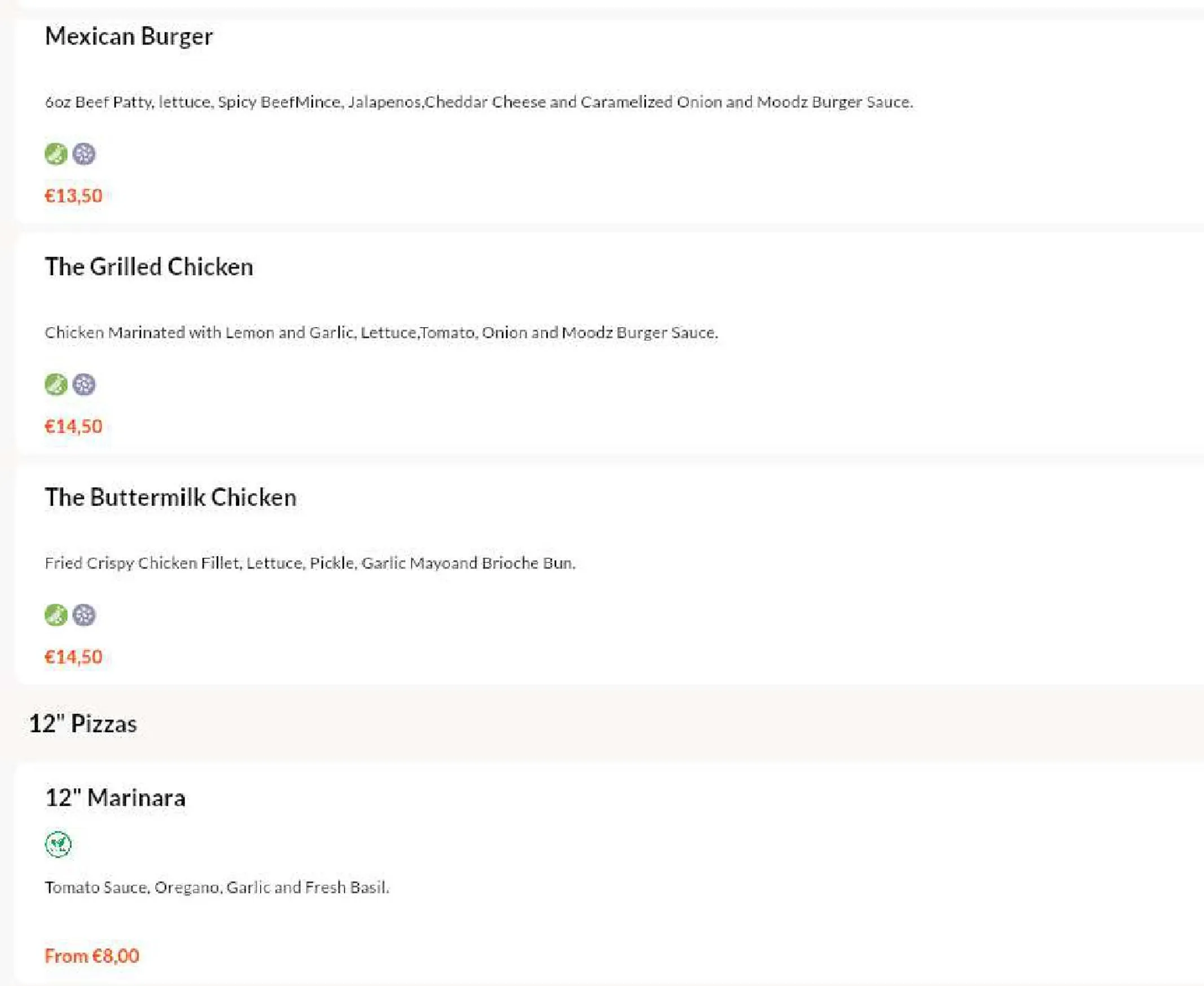 Moodz menu, page 5