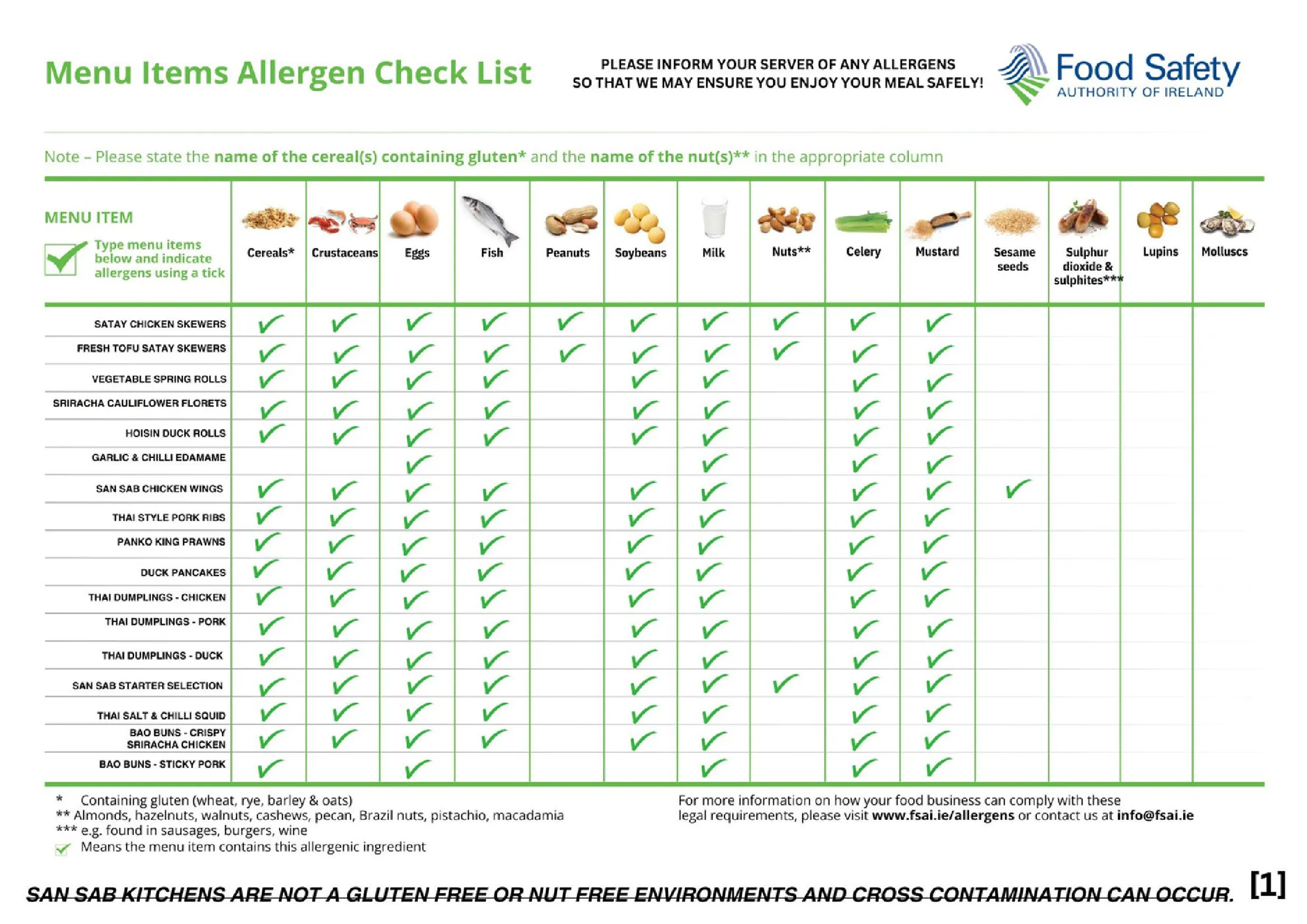 San Sab Clontarf menu, page 4
