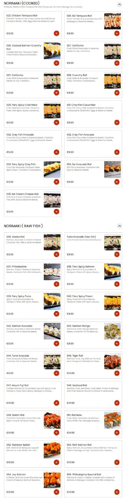Izumi menu, page 4