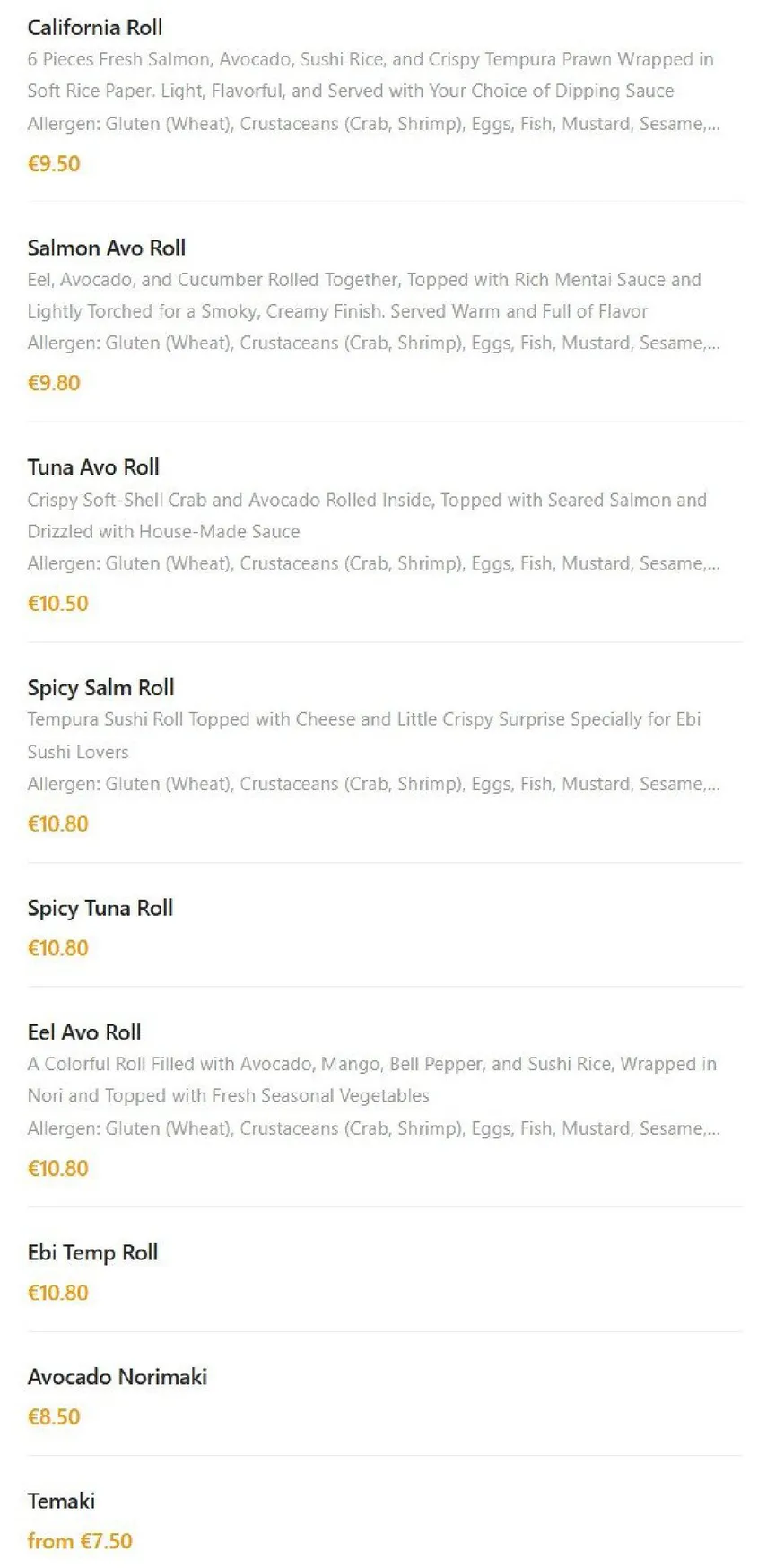 Izushi Izakaya menu, page 4